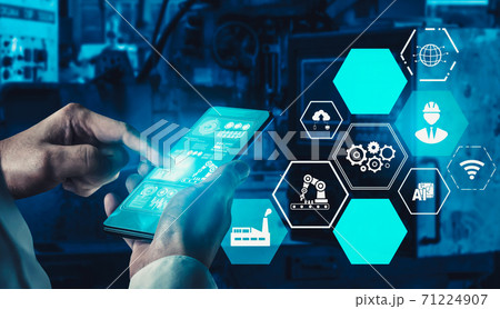 Industry 4.0 technology concept - Smart factory for fourth industrial revolution Industry 4.0 technology concept - Smart factory for fourth industrial revolution 71224907