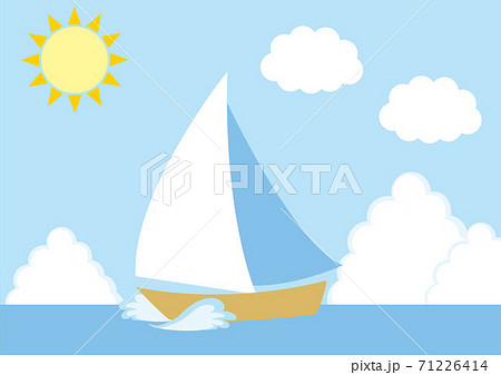 ヨットと海のイラスト素材