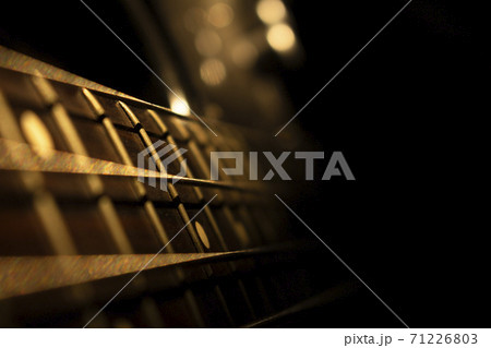 Bass guitar in music studio shot at golden hour 71226803