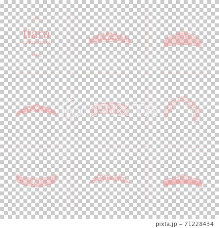 ティアラのコレクション2　線画イラスト_ピンク 71228434