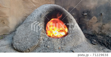 image Clay oven with fire 71229638