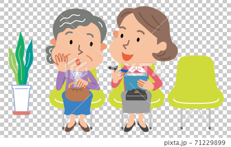 Elderly person flail medical examination interview middle-aged woman illustration 71229899
