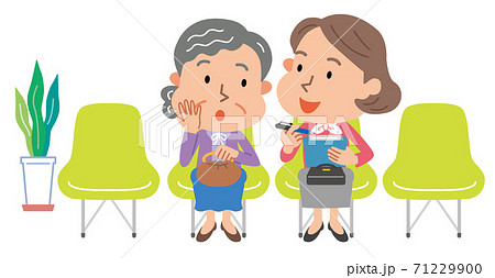 高齢者　フレイル健診　聞き取り　中年女性　イラストぴ 71229900