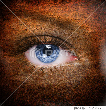 Textured human face close up Textured human face close up 71231279