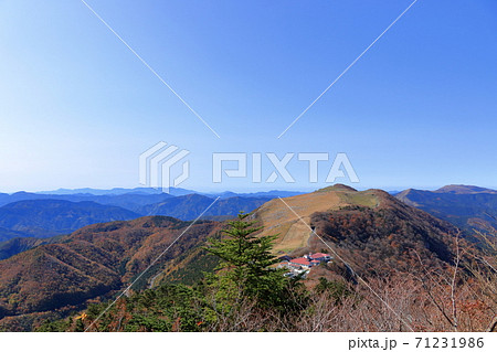 瀬戸見の森からの眺め 秋 四国カルスト 天狗高原 の写真素材