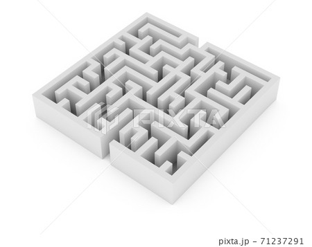 3d Rendering Maze on white background 3d Rendering Maze on white background 71237291