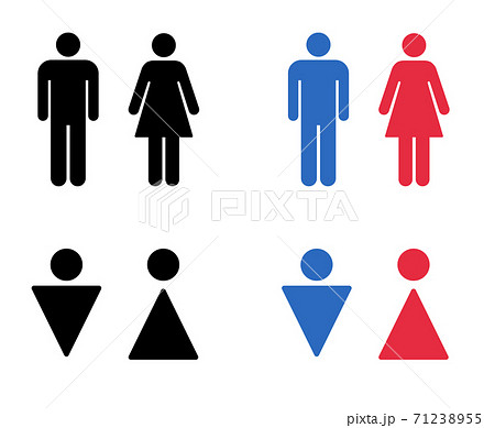 トイレのアイコン　男女のサイン 71238955