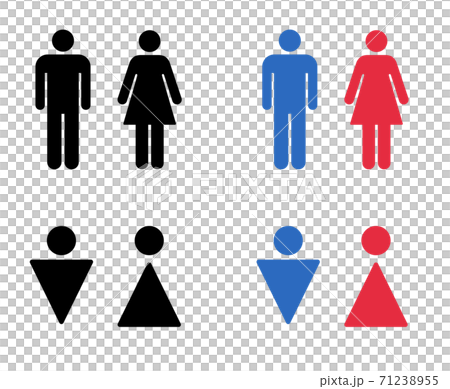 トイレのアイコン　男女のサイン 71238955