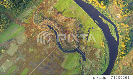 Aerial wiev of natural river Aerial wiev of natural river 71239261