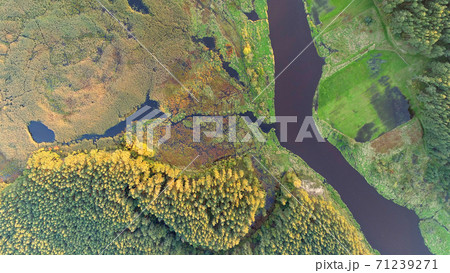 Aerial wiev of natural river Aerial wiev of natural river 71239271