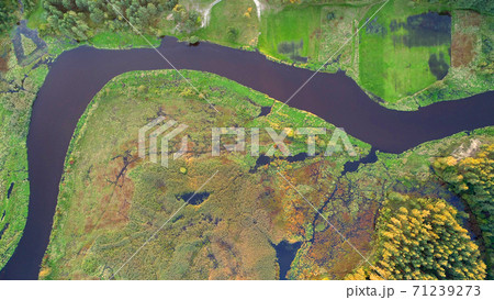 Aerial wiev of natural river Aerial wiev of natural river 71239273
