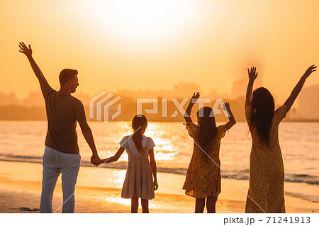 Young family on vacation have a lot of fun Young family on vacation have a lot of fun 71241913