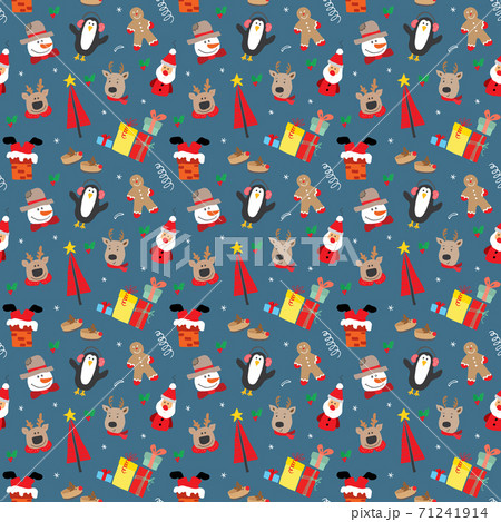 New Year and Christmas seamless pattern, hand drawn doodles Seamless Pattern. Background Vector Illustration New Year and Christmas seamless pattern, hand drawn doodles Seamless Pattern. Background Vector Illustration 71241914