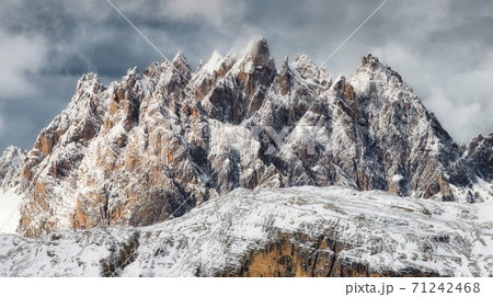 Mountain panorama in Dolomite Alps, Italy. Beautiful natural landscape in Italy mountains.  71242468