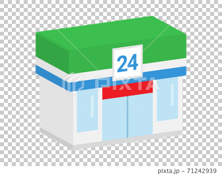 コンビニの立体アイコンイラストのイラスト素材