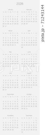 Monthly calendar of year 2028 71243144