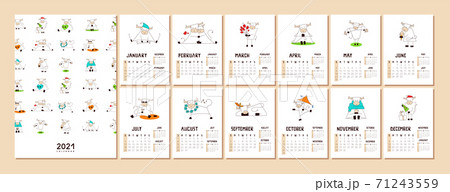 Calendar Or Planner Format For 21 With のイラスト素材