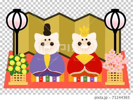 ひな人形 かわいい白猫お内裏様お雛様ペア ひな人形 かわいい白猫お内裏様お雛様ペア 71244365