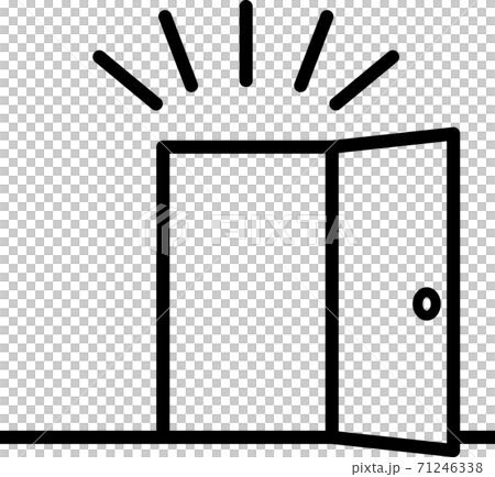 開いたドアのシンプルな図 開いたドアのシンプルな図 71246338