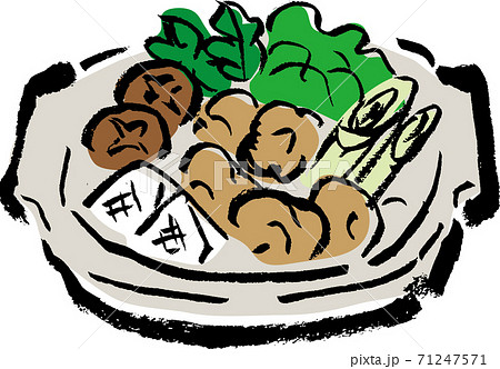 手描きの鍋物のポップなイラスト 71247571