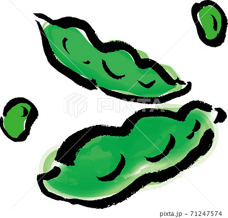 緑色の枝豆のポップなイラストのイラスト素材