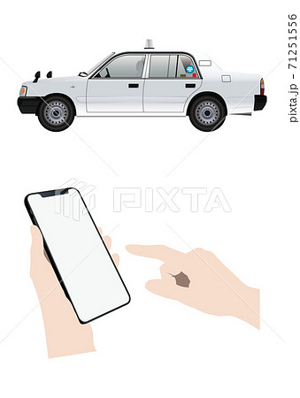 タクシーとスマートフォン 71251556