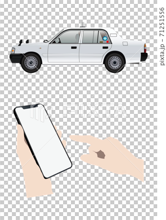 タクシーとスマートフォン 71251556