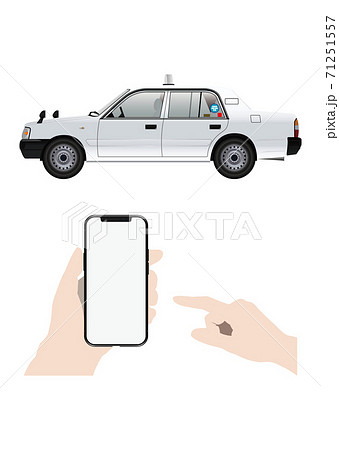 タクシーとスマートフォン 71251557