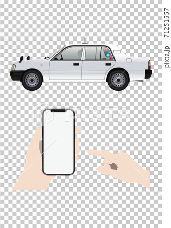 タクシーとスマートフォン 71251557