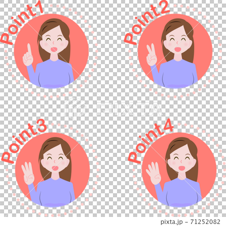 Women point icon Women point icon 71252082