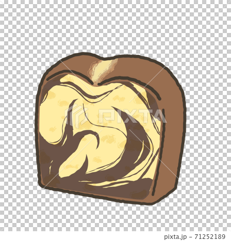 マーブルパウンドケーキのイラスト素材