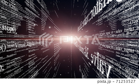 Blocks of program code flying in virtual spaceのイラスト素材 [71253527] - PIXTA