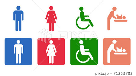 アイコン トイレの男女 身体障害者 ベビーシート アイコン トイレの男女 身体障害者 ベビーシート 71253702