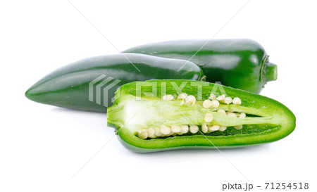 Mexican green chili pepper isolated on white background 71254518