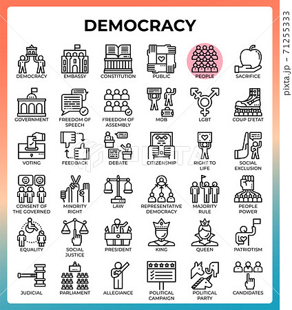 Democracy concept icons Democracy concept icons 71255333