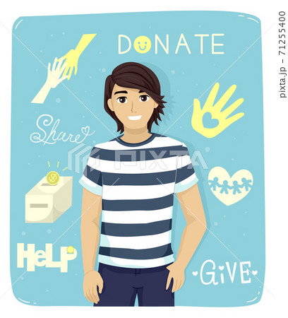 Teen Guy Volunteerism Advocacy Illustration 71255400