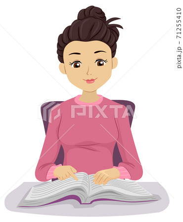 Teen Girl Speed Reading Technique Hand Point Teen Girl Speed Reading Technique Hand Point 71255410