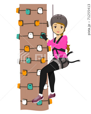 Teen Girl Monkey Grove Tree Climb Illustration 71255413