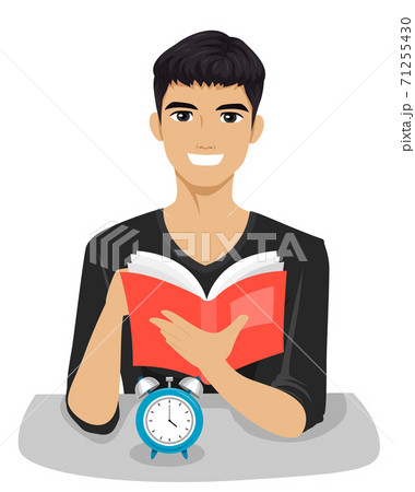 Teen Boy Speed Reading Test Clock Illustration Teen Boy Speed Reading Test Clock Illustration 71255430