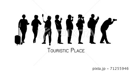 People taking photo, black silhouette characters for your design 71255946