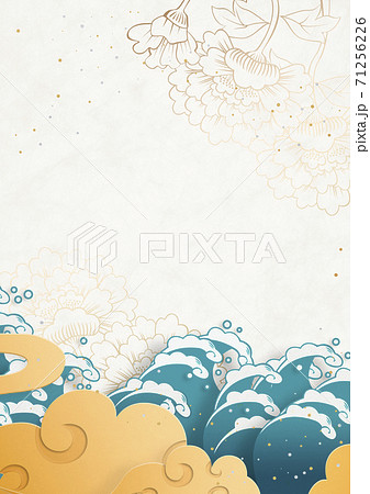 和風背景素材　大波 71256226