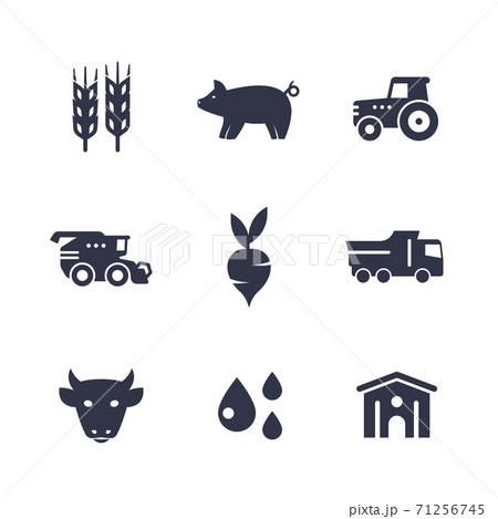 Agriculture, farming icons isolated on white Agriculture, farming icons isolated on white 71256745