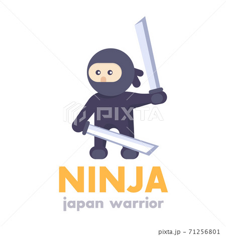 ninja holding swords in hands in flat style ninja holding swords in hands in flat style 71256801
