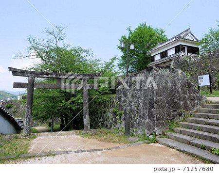 臼杵城跡と臼杵護国神社の鳥居　（大分県臼杵市） 71257680
