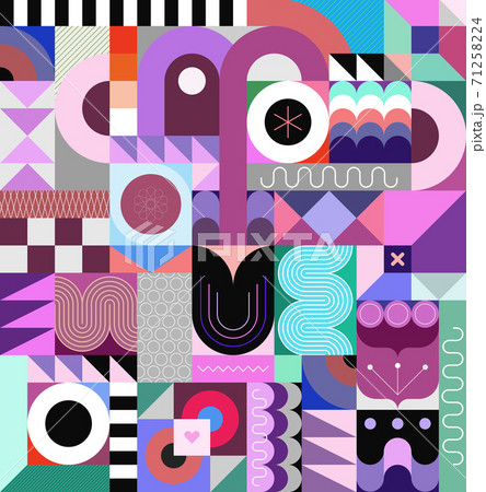 Abstract Geometric Portrait of Smiling Man Abstract Geometric Portrait of Smiling Man 71258224