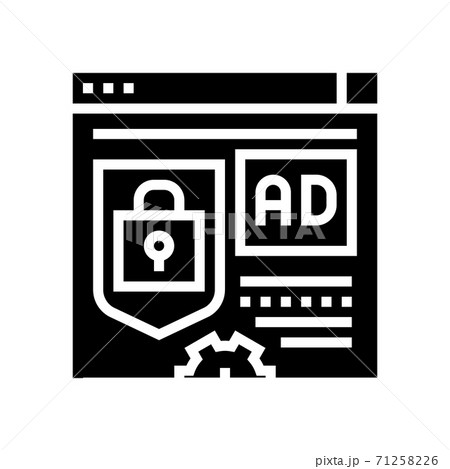 blocked and protecton for advertisement glyph icon vector illustration blocked and protecton for advertisement glyph icon vector illustration 71258226