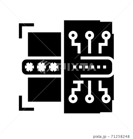 electronic password glyph icon vector illustration sign 71258248