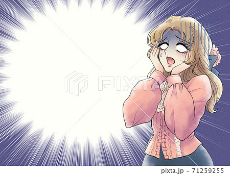 Showa Retro Girl Cartoon Style A Young Lady Stock Illustration