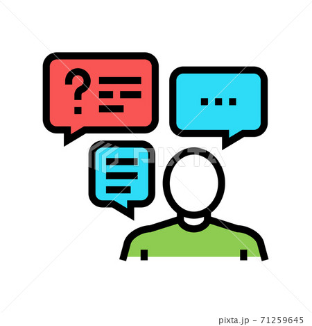 discussion questions and answers color icon vector illustration discussion questions and answers color icon vector illustration 71259645