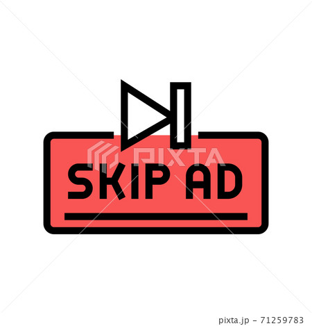 skip ad button color icon vector illustration skip ad button color icon vector illustration 71259783